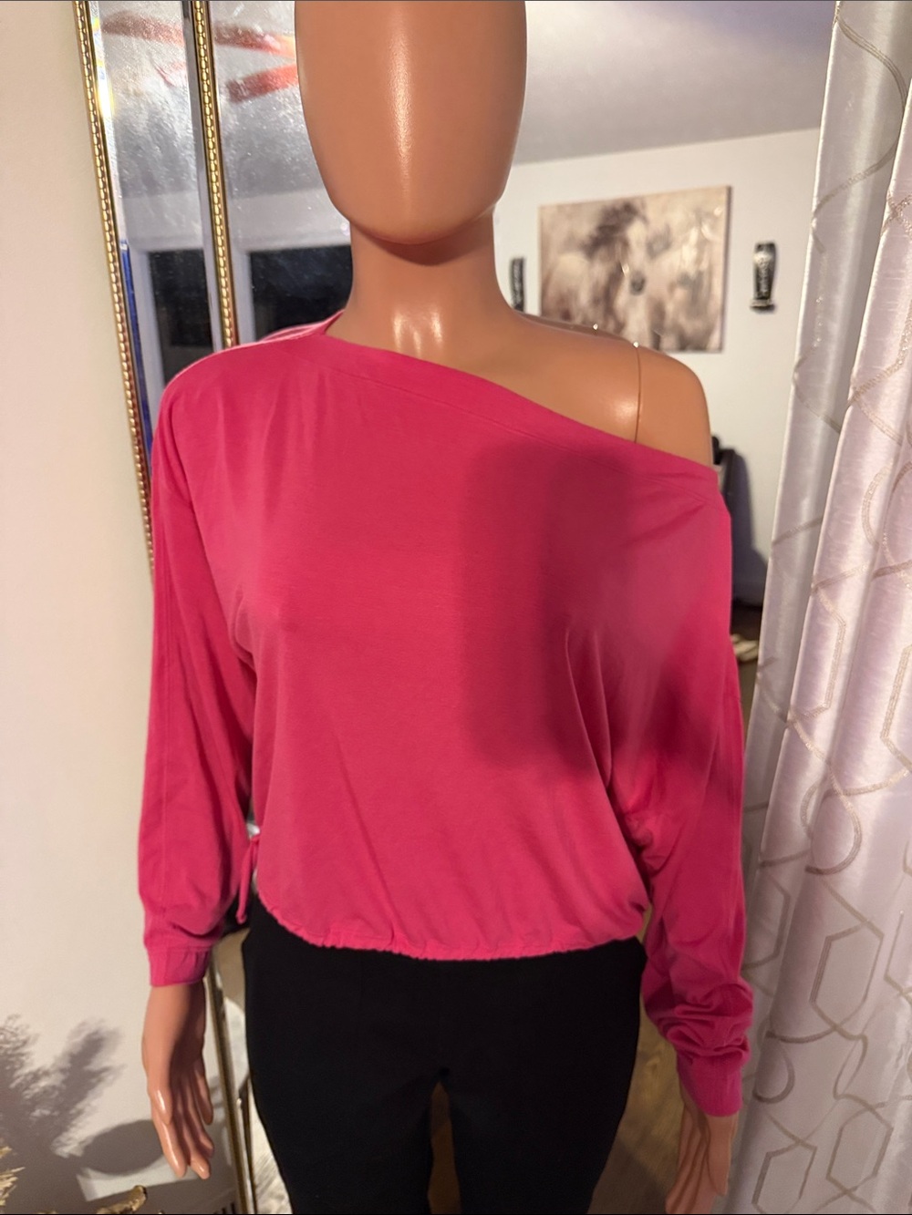 Athleta Off-Shoulder Bubble Hem Tunic - Hot Pink